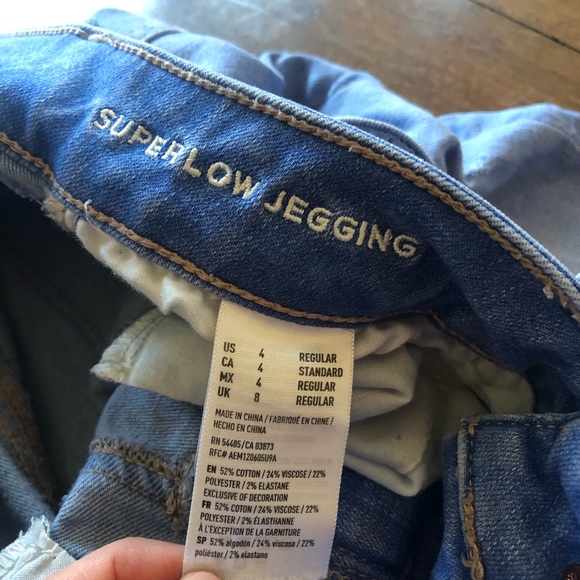American Eagle Denim X Cafe Super Low Jeggings - Picture 5 of 6